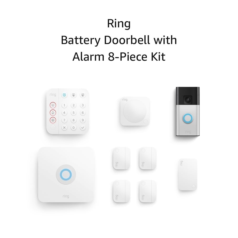image:imageBattery Doorbell Satin Nickel with Alarm 8piece White