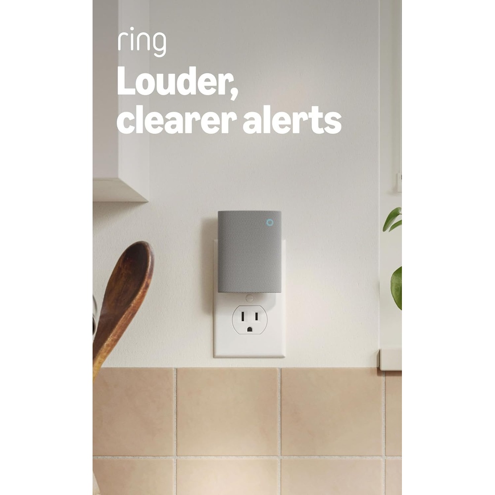 image:imageRing Chime  Enhanced audio for realtime alerts you can hear from anywhere easy plugin setup simple wifi amp Bluetooth connectivity sleek design White