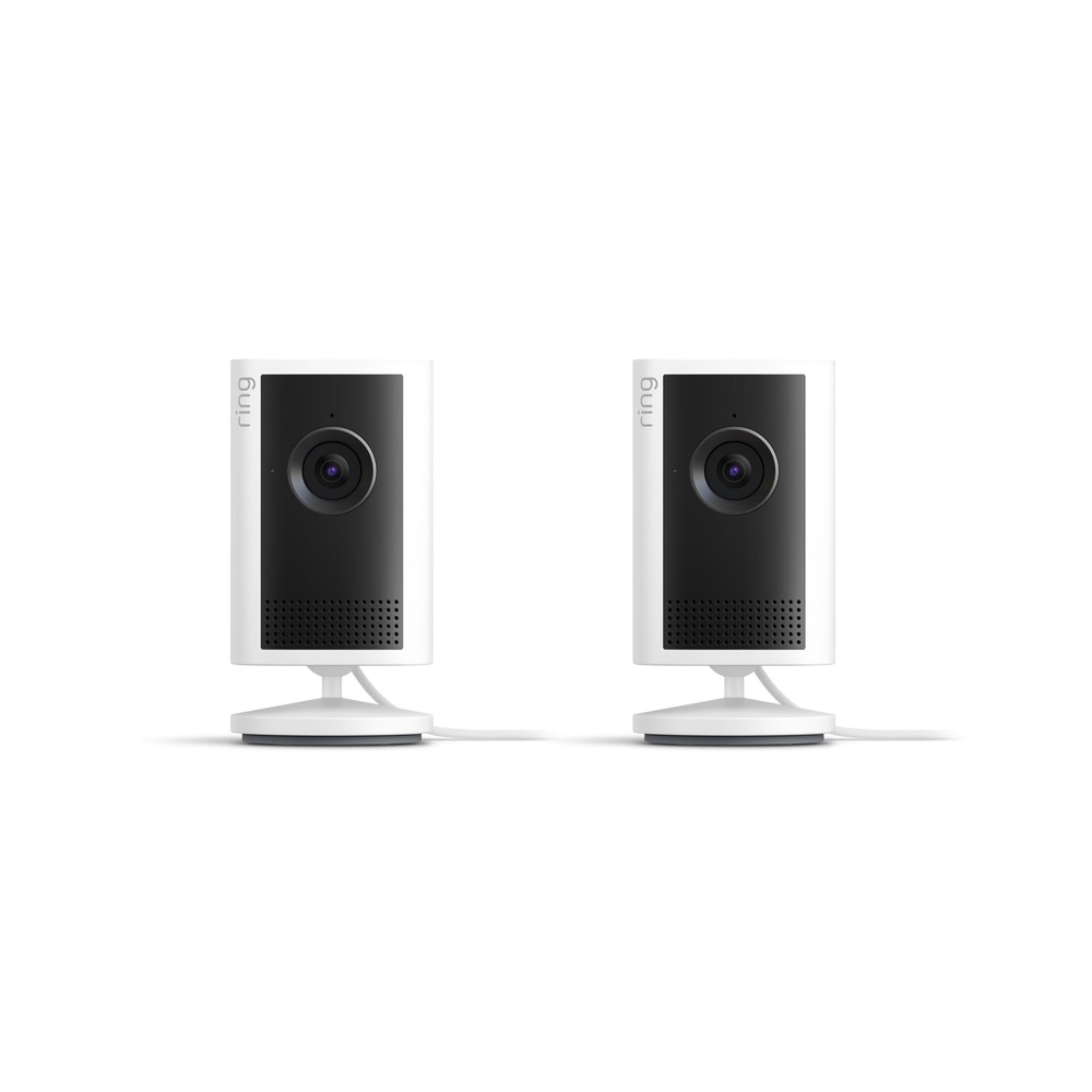 image:imageRing Indoor Cam Plus newest model Home or business security Retinal 2K for crisp truetolife video quality 4x Enhanced Zoom LowLight Sight 2pack WhiteWhite