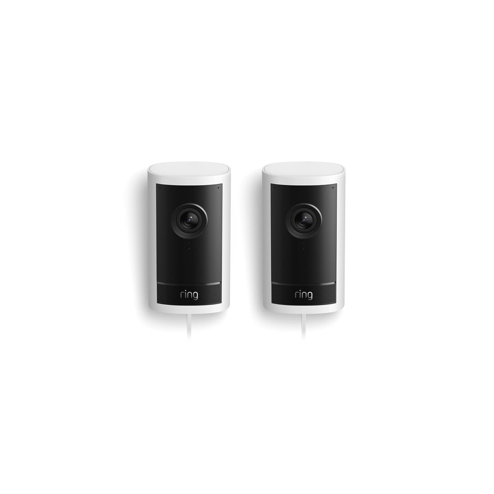 image:imageRing Outdoor Cam Pro PlugIn newest model Home or business security Retinal 4K with wideangle video 10x Enhanced Zoom and LowLight Sight 2pack WhiteWhite