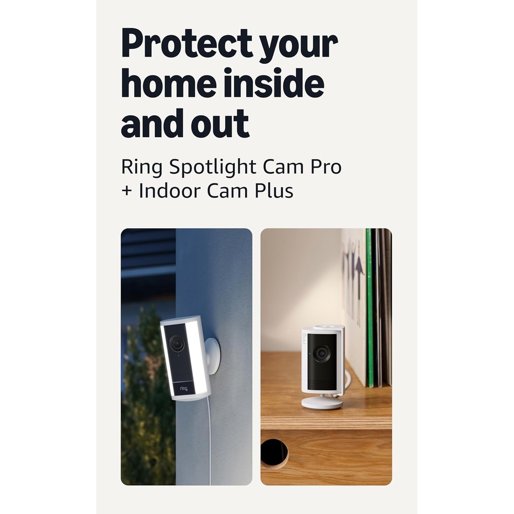 image:imageRing Spotlight Cam Pro PlugIn Newest Model White with Indoor Cam Plus Newest Model White