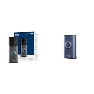 Ring Battery Doorbell Pro (newest model), Retinal 4K with wide-angle video, up to 10x Enhanced Zoom, Night Vision, and Quick Release Ultra Battery Pack, Deep Silver(Polished Night Navy)