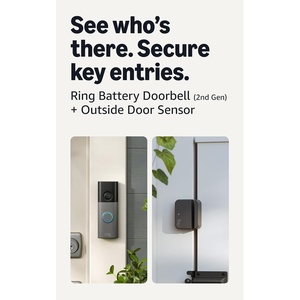 Ring Battery Doorbell (newest model), Speckled Gray with Outside Door Sensor, (newest model)
