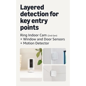 Ring Indoor Cam (2nd Gen), White with 4 Window and Door Sensors (newest model) and Motion Detector (newest model)
