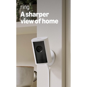 Ring Indoor Cam Plus, Plug-In (Newest Model), White with Outdoor Cam Plus, Battery, White