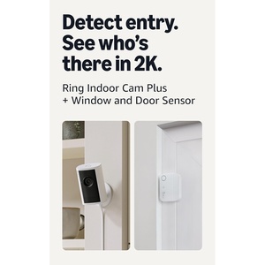 Ring Indoor Cam Plus, White with Window and Door Sensor (newest model)