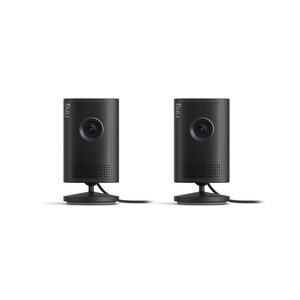 Ring Indoor Cam Plus (newest model), Home or business security, Retinal 2K for crisp, true-to-life video quality, 4x Enhanced Zoom, Low-Light Sight, 2-pack, White(Black)