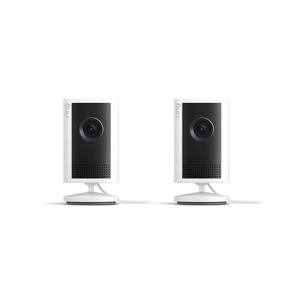 Ring Indoor Cam Plus (newest model), Home or business security, Retinal 2K for crisp, true-to-life video quality, 4x Enhanced Zoom, Low-Light Sight, 2-pack, White(White)