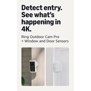 Ring Outdoor Cam Pro (newest model), White with 4 Window and Door Sensors (newest model)