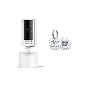 Ring Pan-Tilt Indoor Cam, White with Ring Pet Tag
