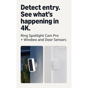 Ring Spotlight Cam Pro (newest model), White with 4 Window and Door Sensors (newest model)