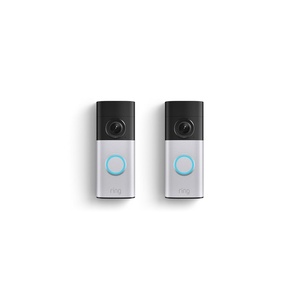 Ring Wired Doorbell Plus (newest model), Home or business security, Retinal 2K with wide-angle video, 4x Enhanced Zoom, and Low-Light Sight, Nickel Silver(Nickel Silver)