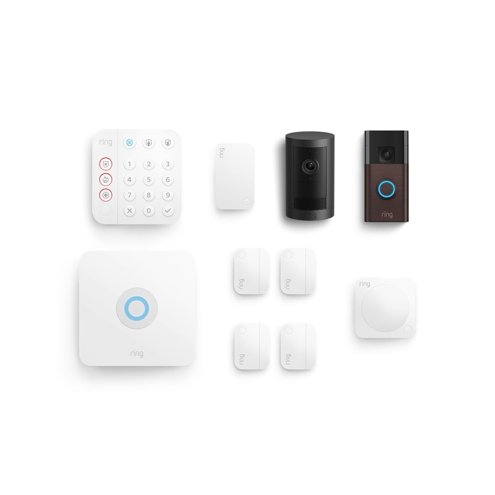 image:imageRing Alarm 8Piece Kit with Ring Outdoor Cam Plus Battery and Ring Battery Doorbell