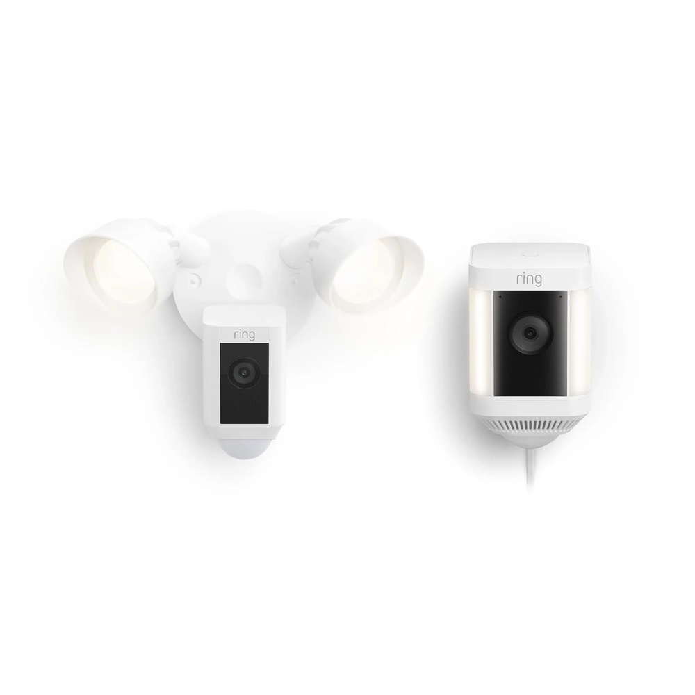 image:imageRing Floodlight Cam Plus with Ring Spotlight Cam Plus PlugIn White