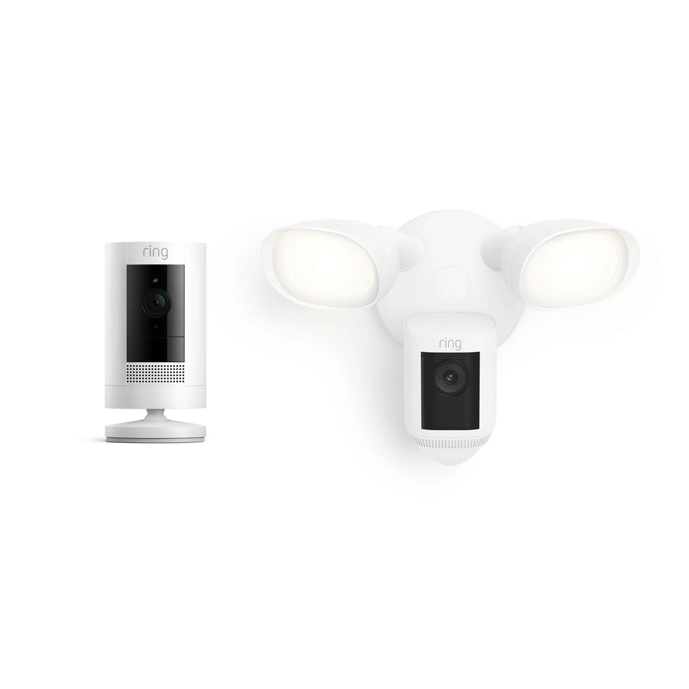 image:imageRing Stick Up Cam Battery with Ring Floodlight Cam Pro White
