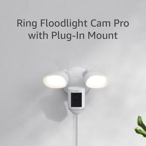 Like-New Ring Floodlight Cam Pro – Plug-in power, White