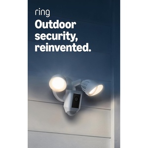 Like-New Ring Floodlight Cam Wired Plus (newest model), Outdoor home or business security with motion-activated 1080p HD video and floodlights, White