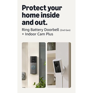 Ring Battery Doorbell (newest model), Speckled Gray with Indoor Cam Plus, White
