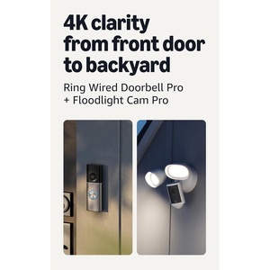 Ring Wired Doorbell Pro (Newest Model), Deep Silver with Floodlight Cam Pro (Newest Model), White