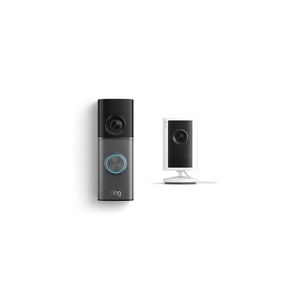 Ring Wired Doorbell Pro (Newest Model) with Indoor Cam Plus (Newest Model), White