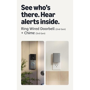 Ring Wired Doorbell (newest model), Speckled Gray with Chime (newest model), White
