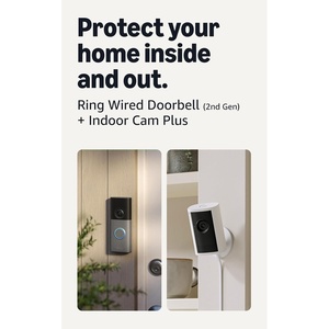 Ring Wired Doorbell (newest model), Speckled Gray with Indoor Cam Plus, White